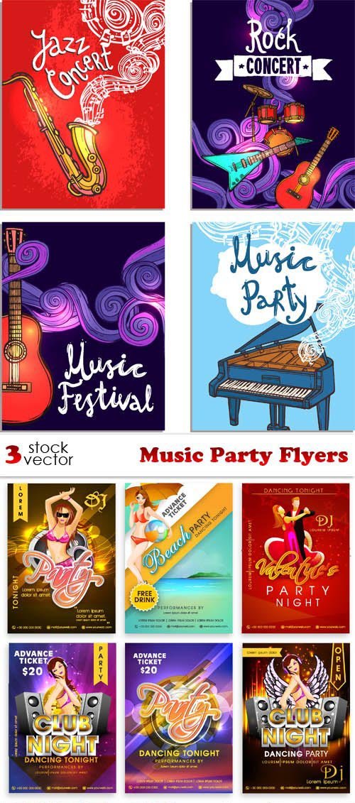 Vectors - Music Party Flyers