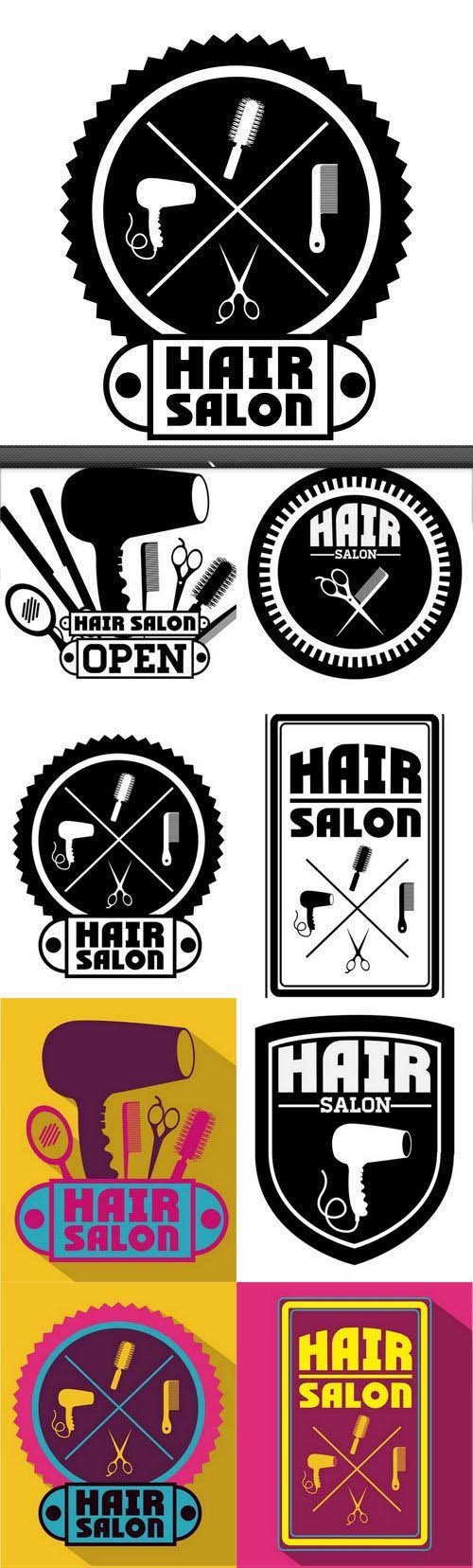 Hairsalon signs - 10xEPS
