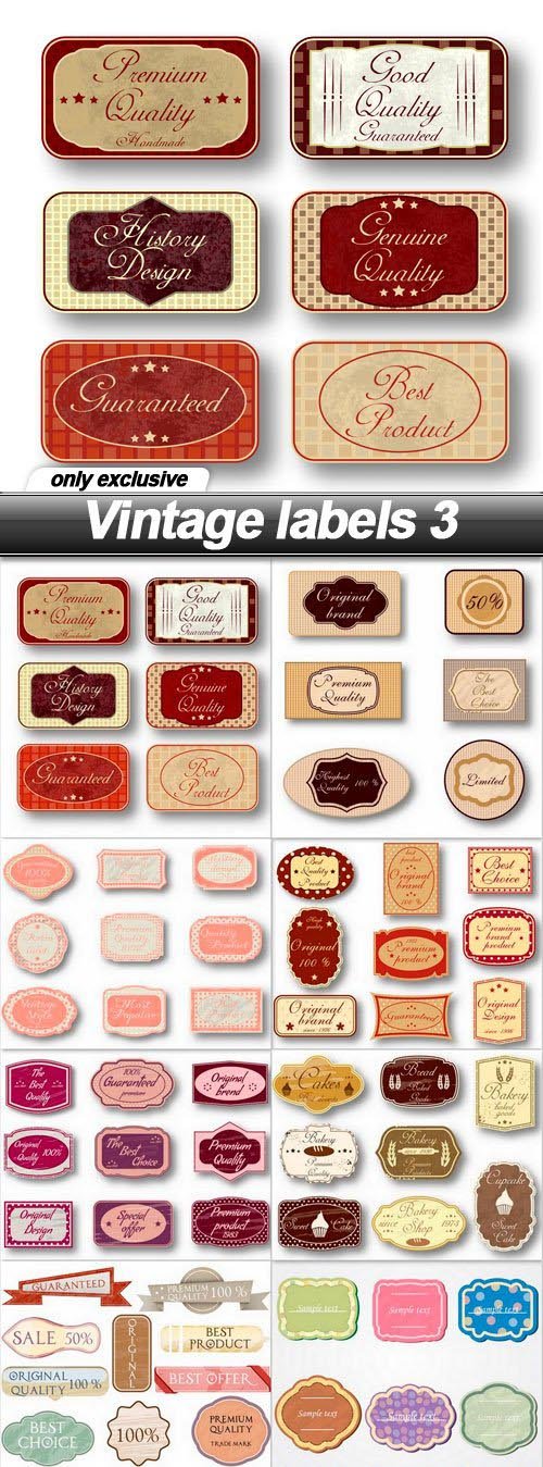 Vintage labels 3 - 10 EPS