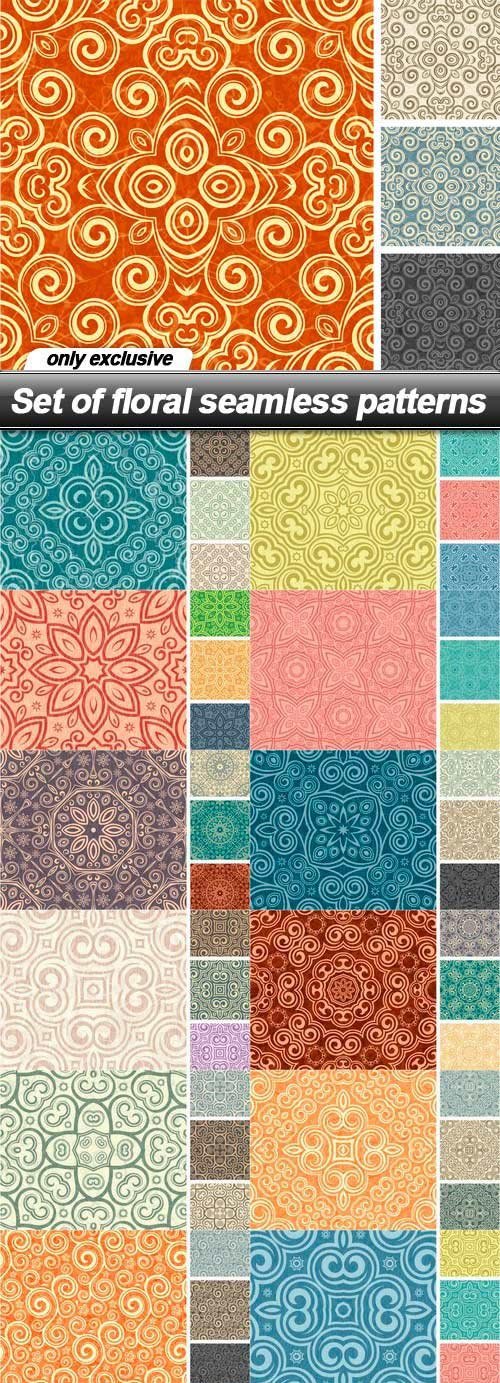 Set of floral seamless patterns - 20 EPS