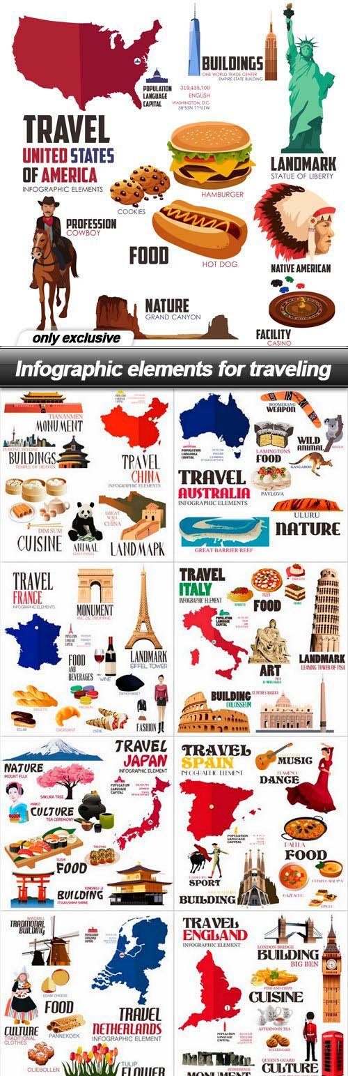 Infographic elements for traveling - 11 EPS