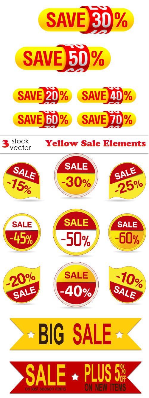 Vectors - Yellow Sale Elements
