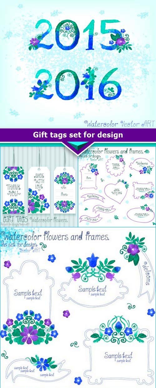 Gift tags set for design 7x EPS