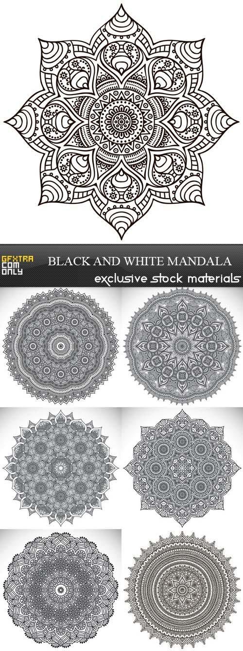 Black and White Mandala - 9xEPS