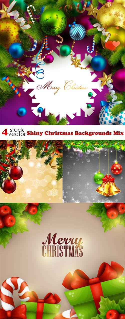 Vectors - Shiny Christmas Backgrounds Mix
