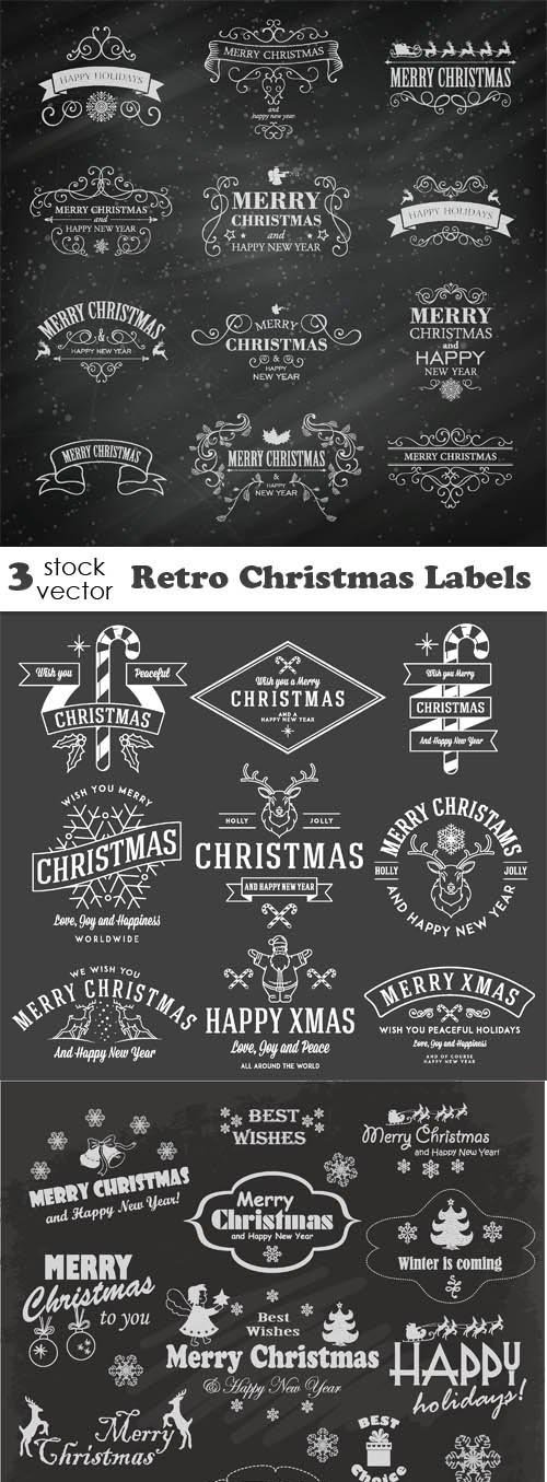 Vectors - Retro Christmas Labels