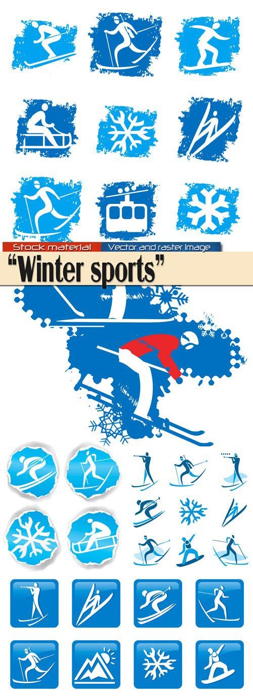 Winter sports icons