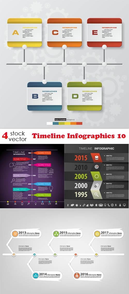 Vectors - Timeline Infographics 10