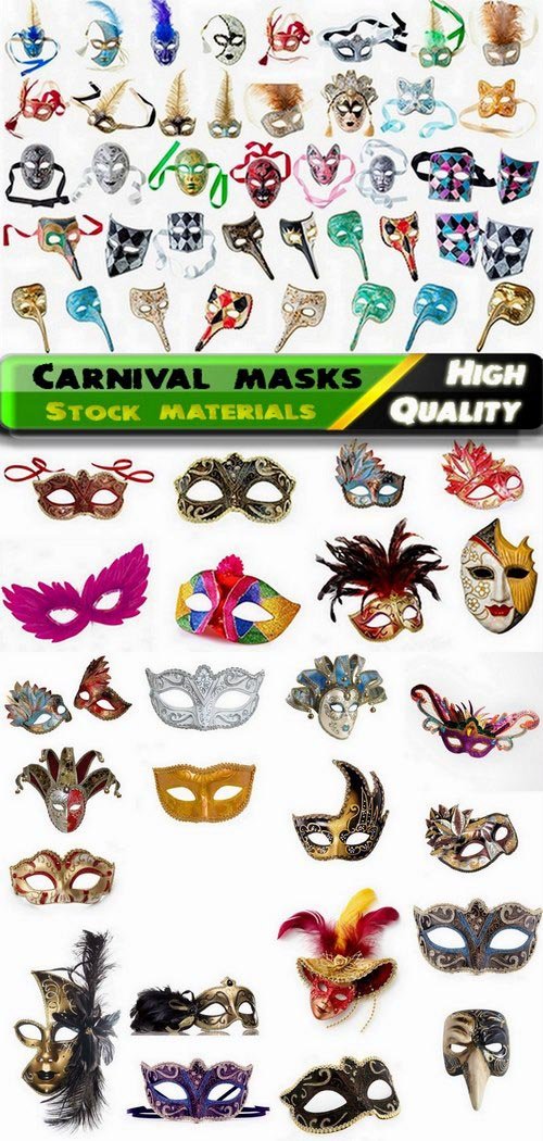 Carnival masks isolated on white - 25 HQ Jpg