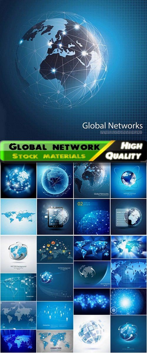Global network abstract backgrounds - 25 Eps