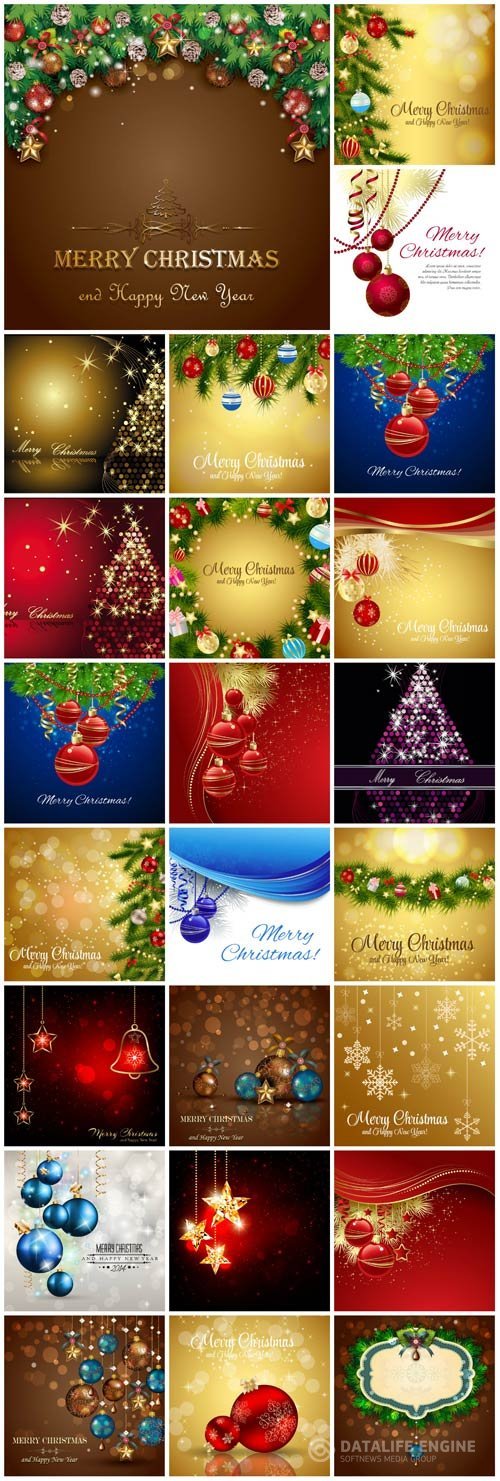 Christmas, New Year, backgrounds, vector illustration