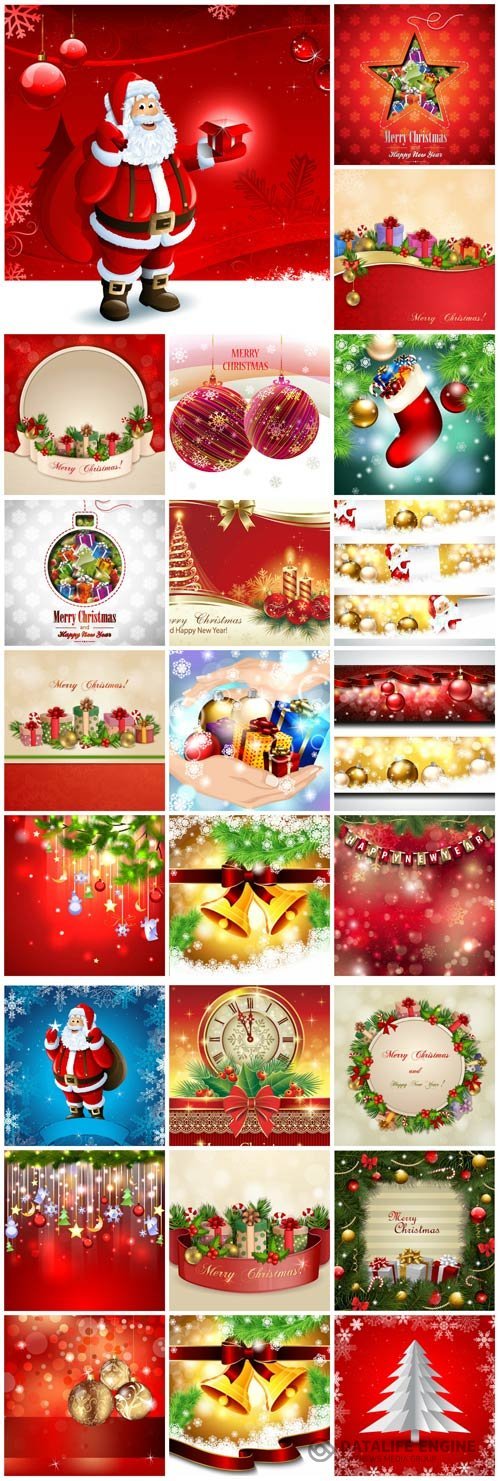 Christmas, new year, winter backgrounds, vector illustration