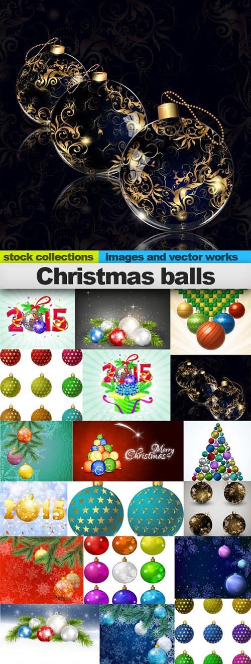 Christmas balls,25 x EPS