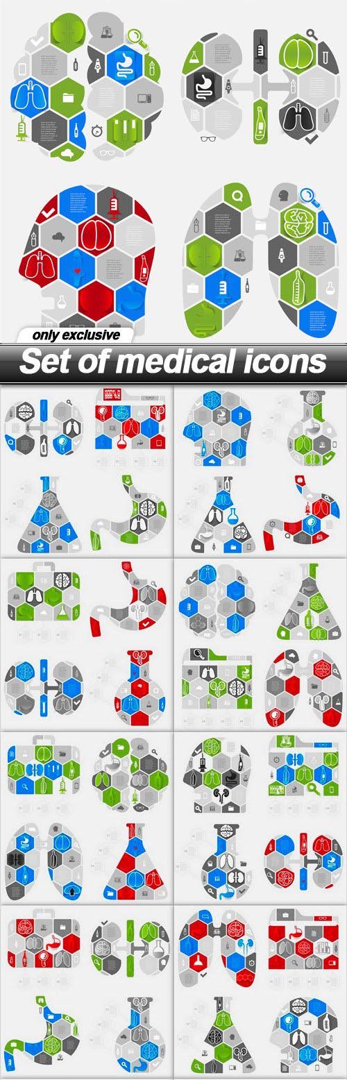 Set of medical icons - 11 EPS
