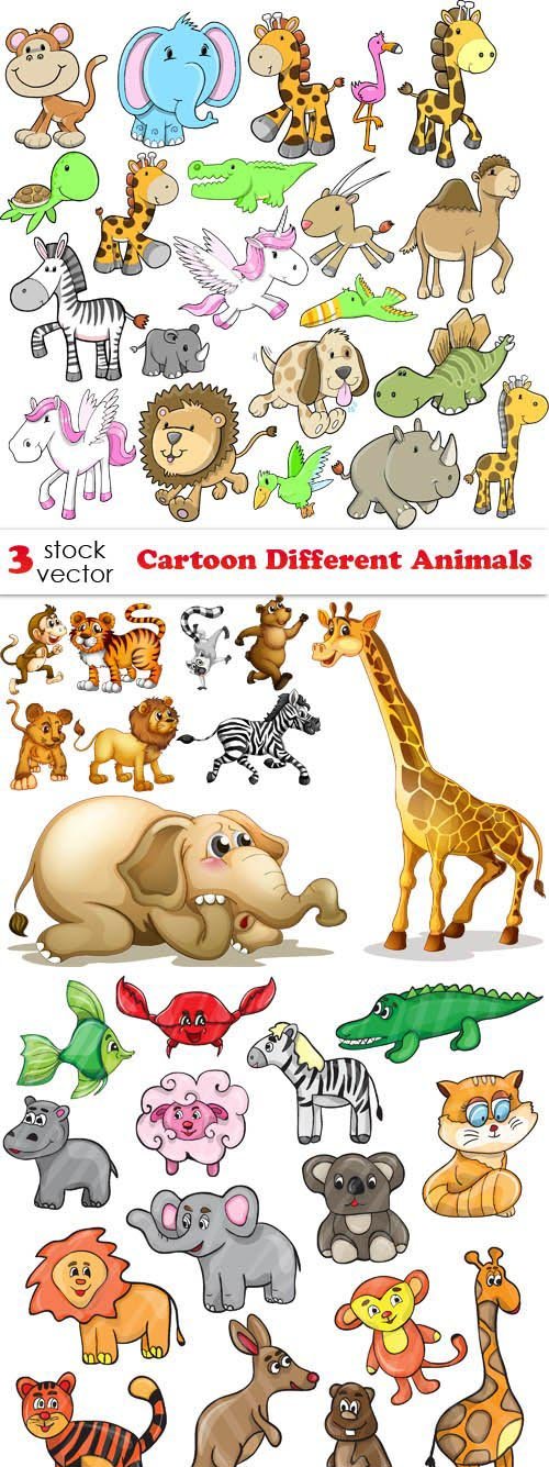 Vectors - Cartoon Different Animals