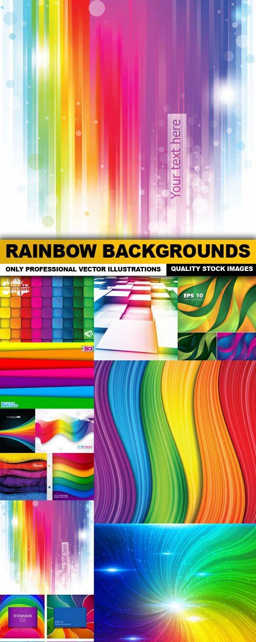 Rainbow Backgrounds - 12 Vector