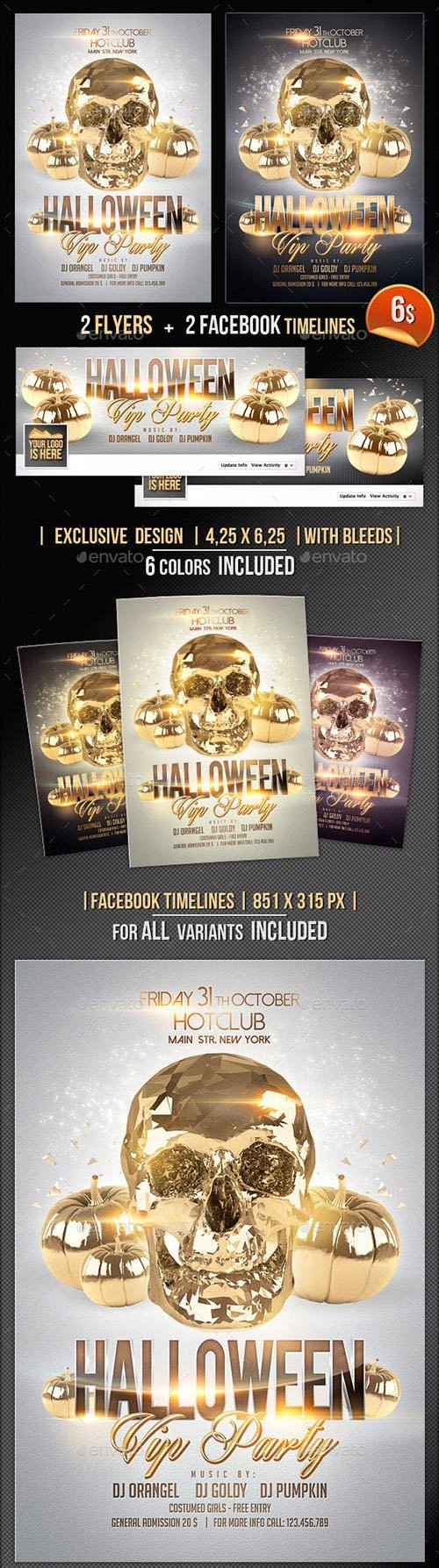 GraphicRiver - Halloween Flyer + Fb Timeline Vip Party