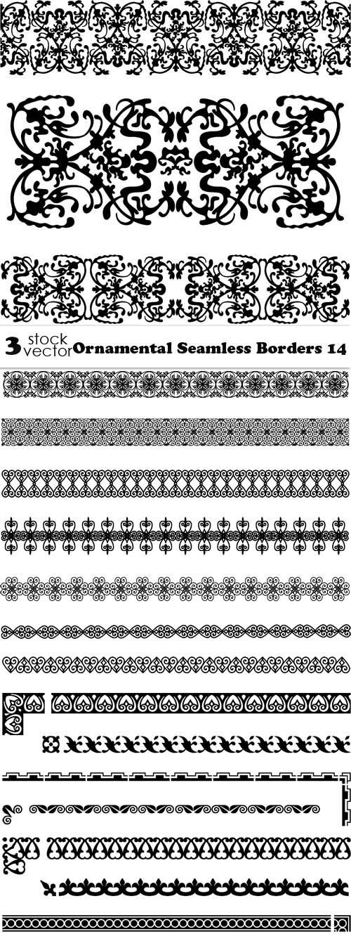  Vectors - Ornamental Seamless Borders 14 