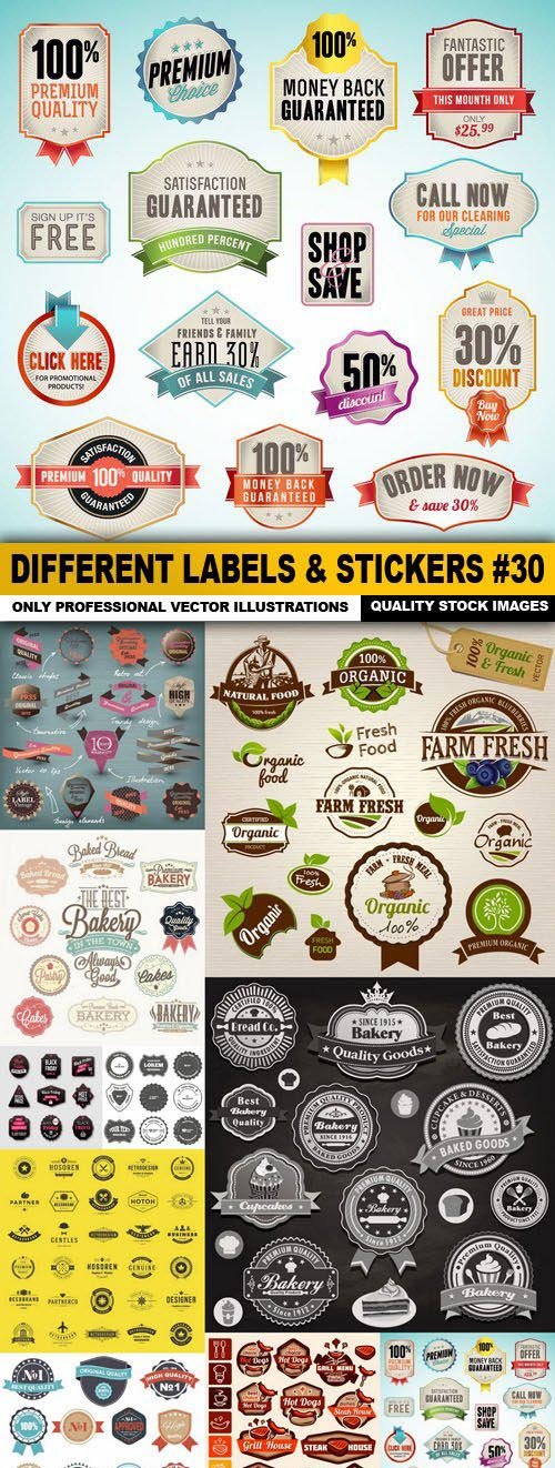 Different Labels & Stickers #30 - 10 Vector