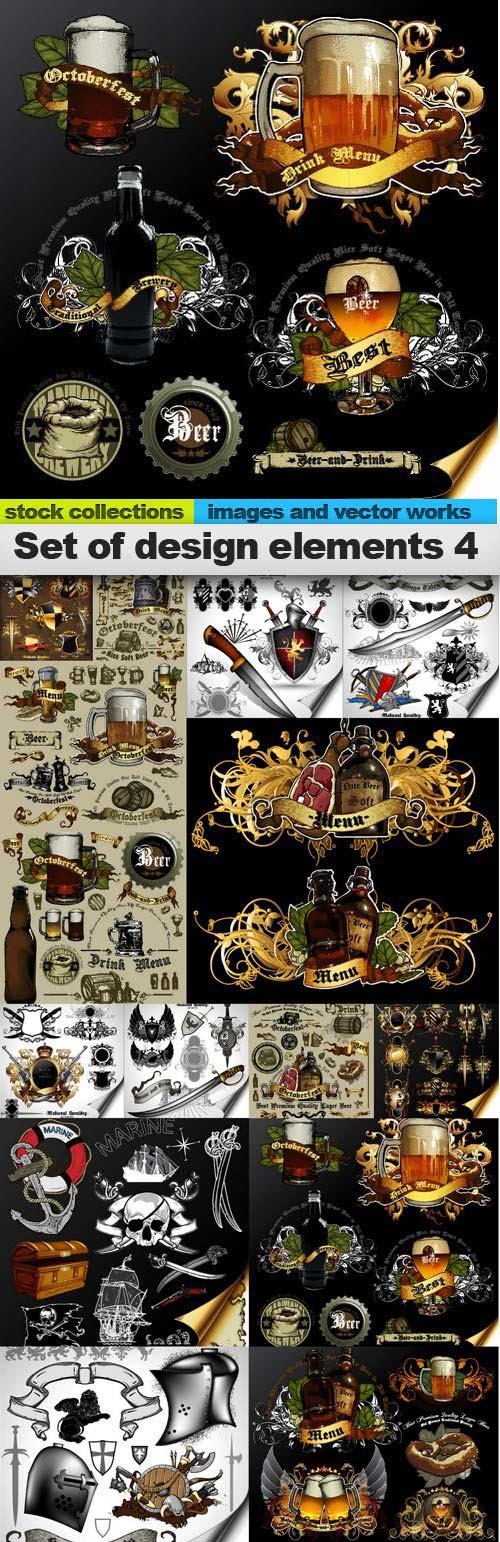 Set of design elements 4, 15 x EPS
