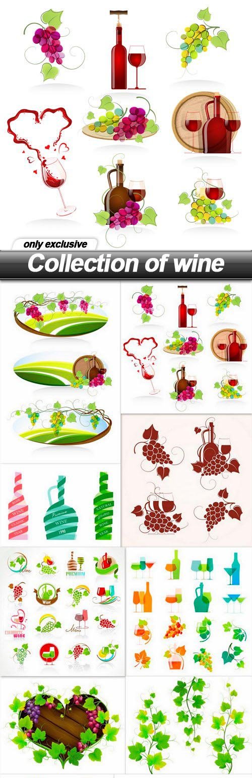 Collection of wine - 10 EPS