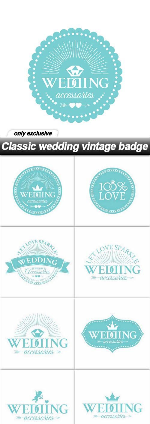 Classic wedding vintage badge - 9 EPS
