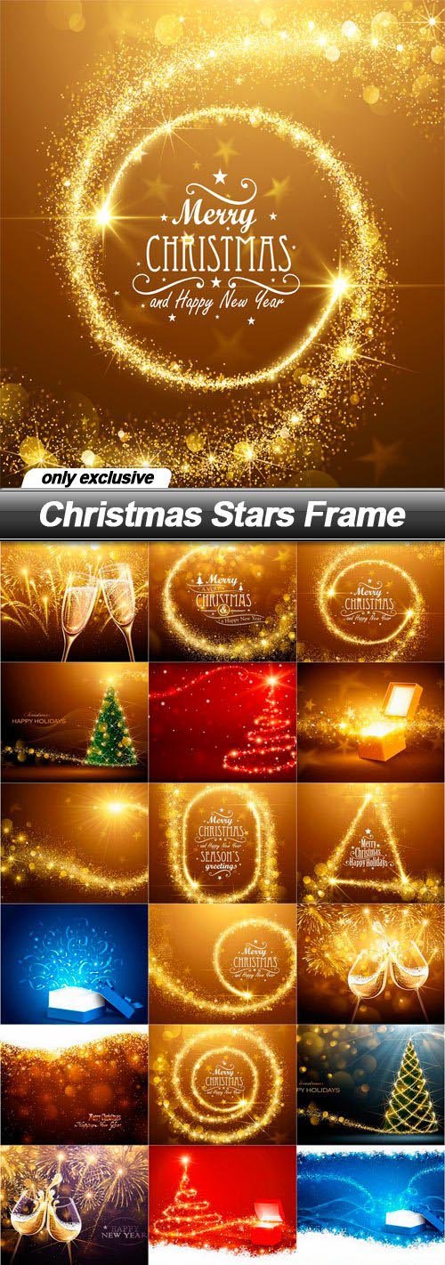 Christmas Stars Frame - 20 EPS