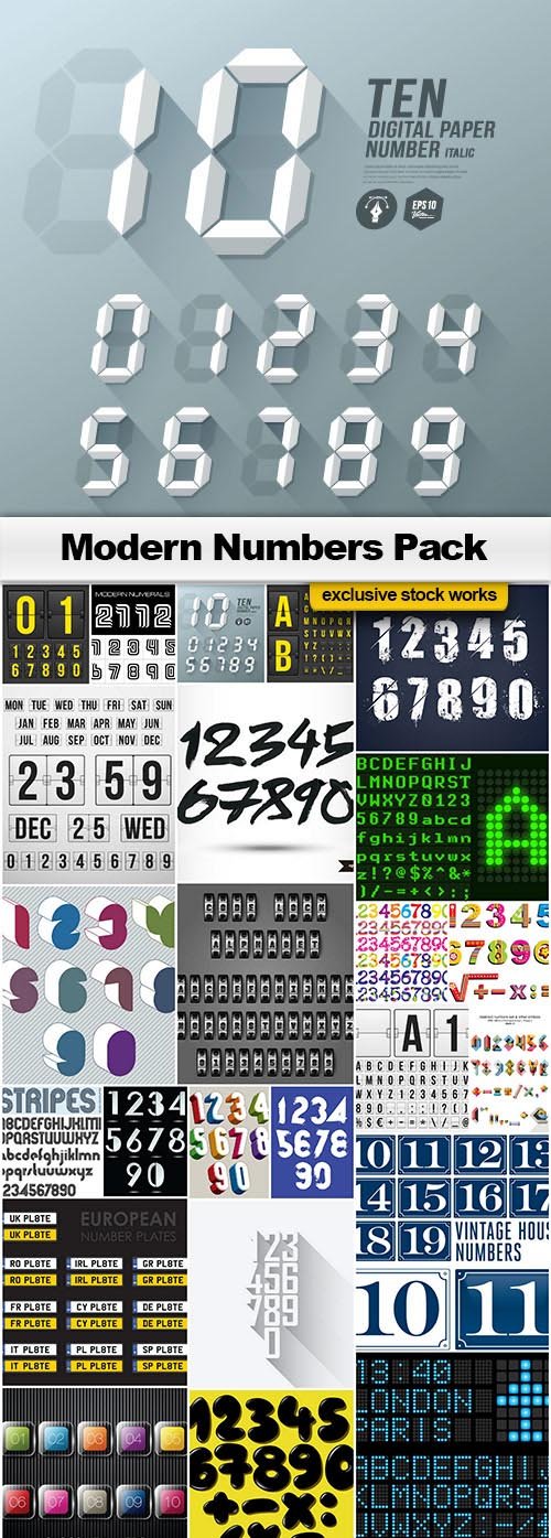 Modern Numbers Pack - 24x EPS