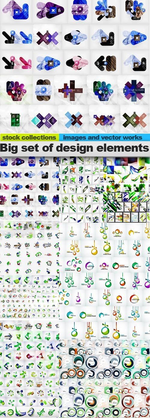 Big set of design elements, 10 x EPS