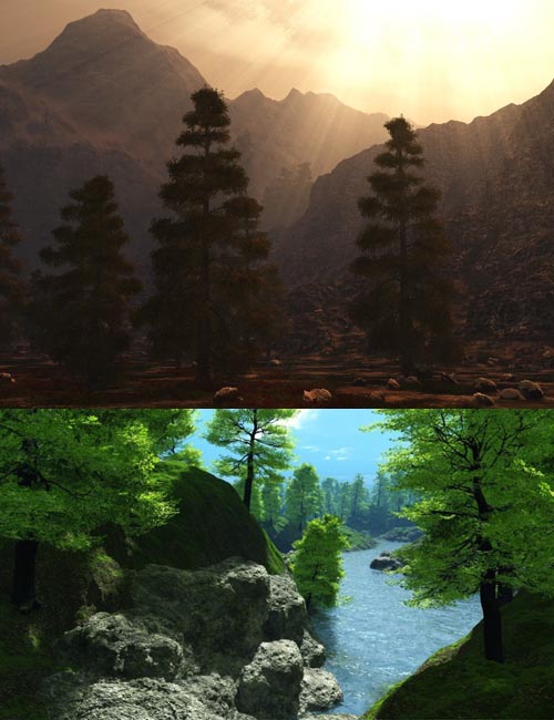 Matte Paintings Summer and Spring Backgrounds