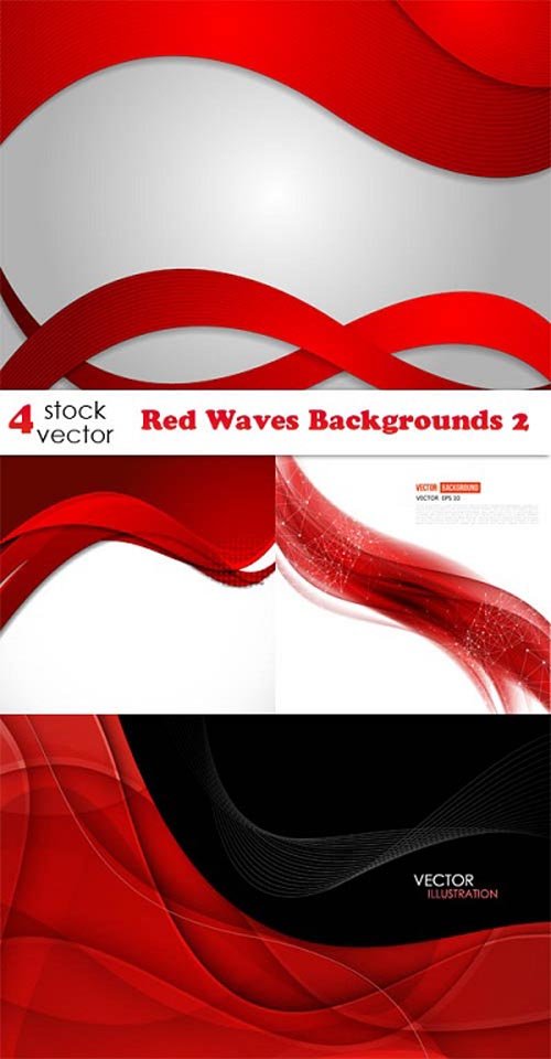 Vectors - Red Waves Backgrounds 2