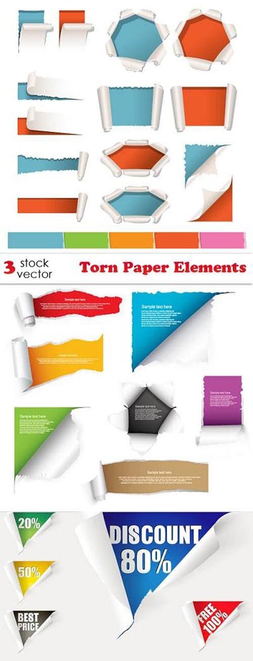 Vectors - Torn Paper Elements