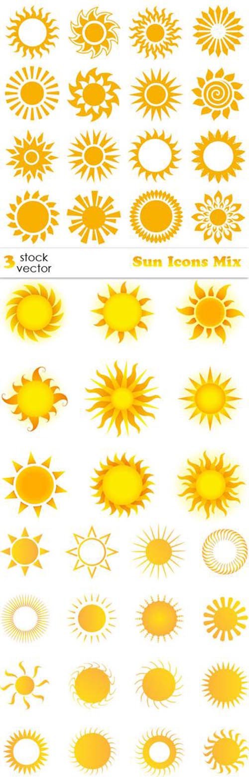 Vectors - Sun Icons Mix