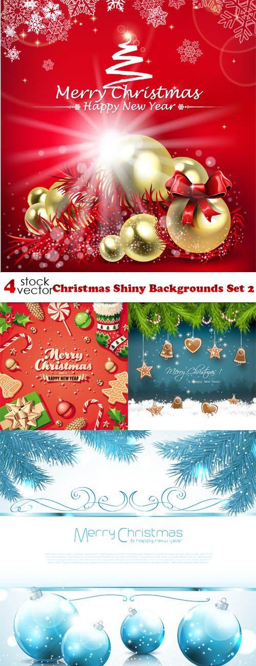 Vectors - Christmas Shiny Backgrounds Set 2