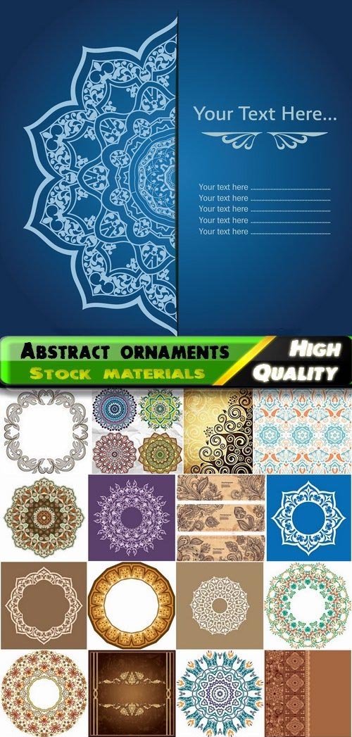 Abstract ornaments design and samples patterns - 25 Eps