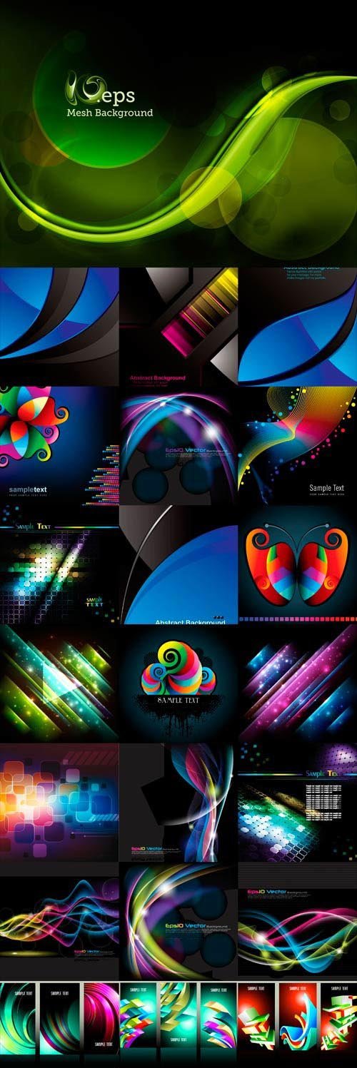 Bright colorful abstract backgrounds vector -35