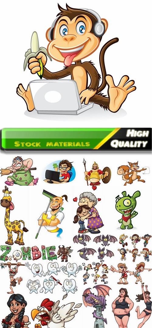 Beautiful cartoon characters in vector from stock - 25 Eps