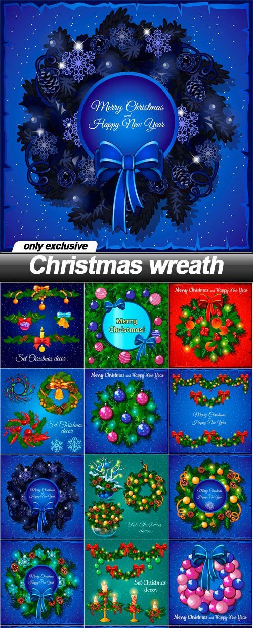 Christmas wreath - 14 EPS