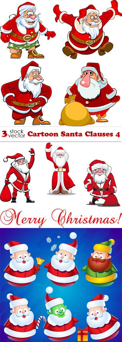 Vectors - Cartoon Santa Clauses 4