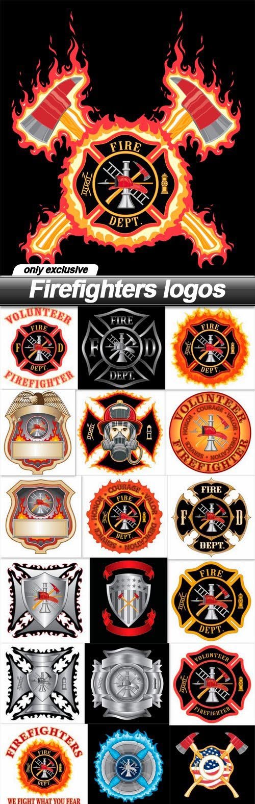Firefighters logos - 25 EPS
