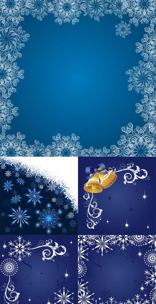 5 Christmas Dark Blue Backgrounds