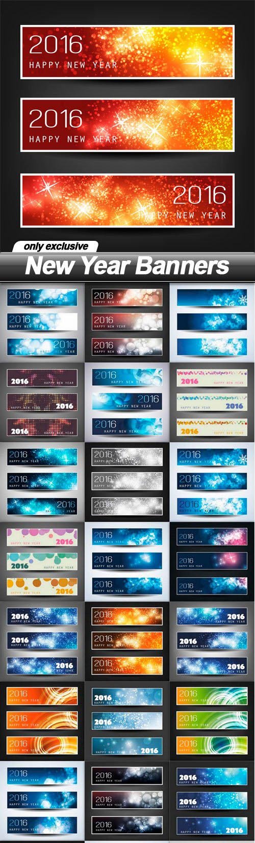 New Year Banners - 25 EPS
