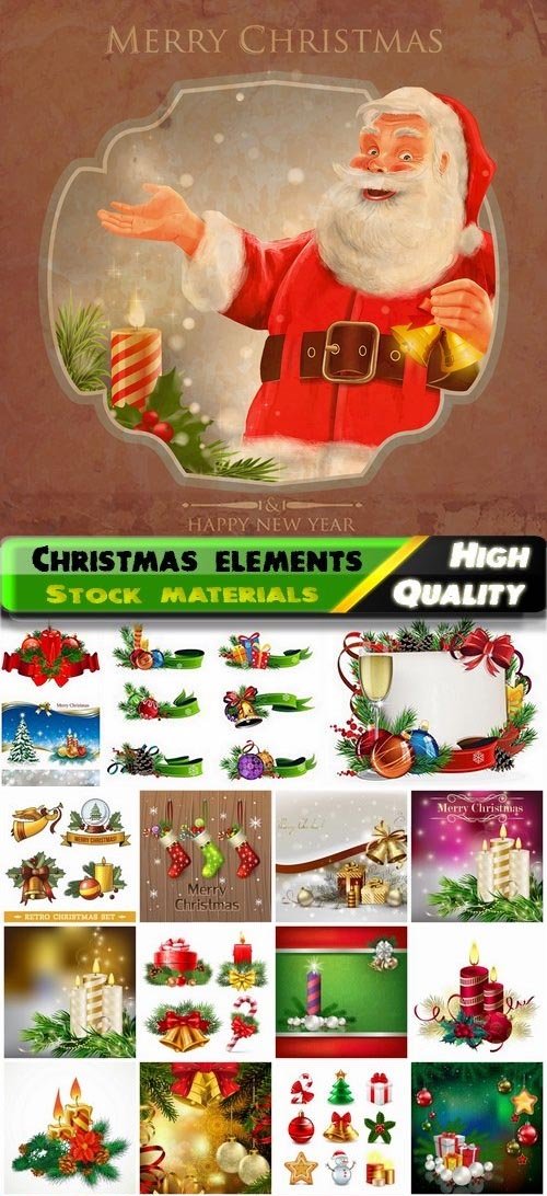New Year and Christmas design elements - 25 Eps