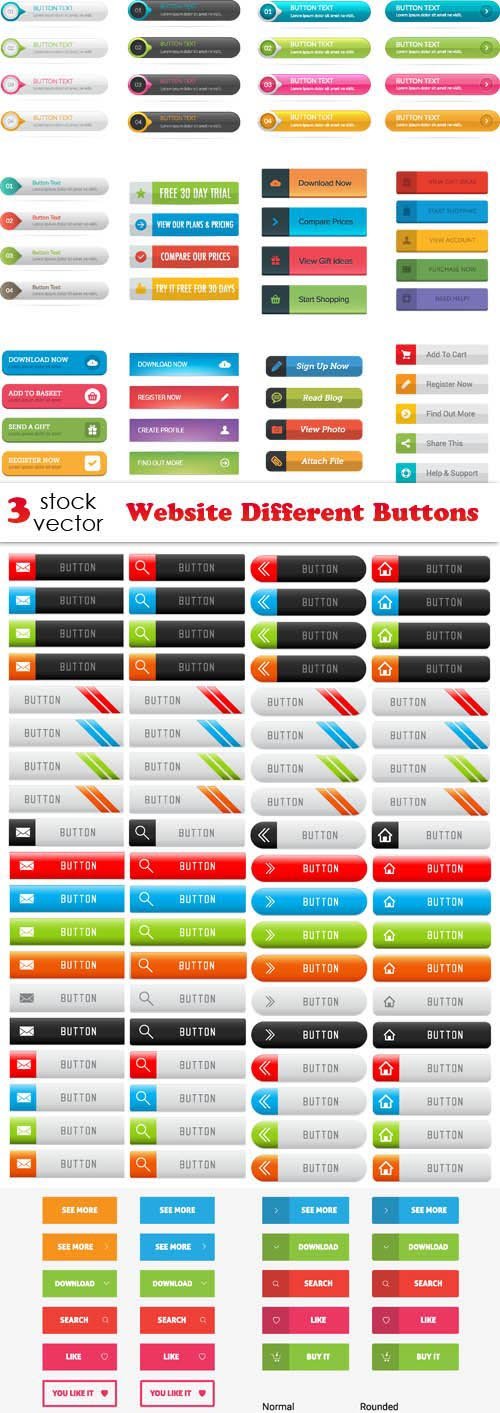 Vectors - Website Different Buttons