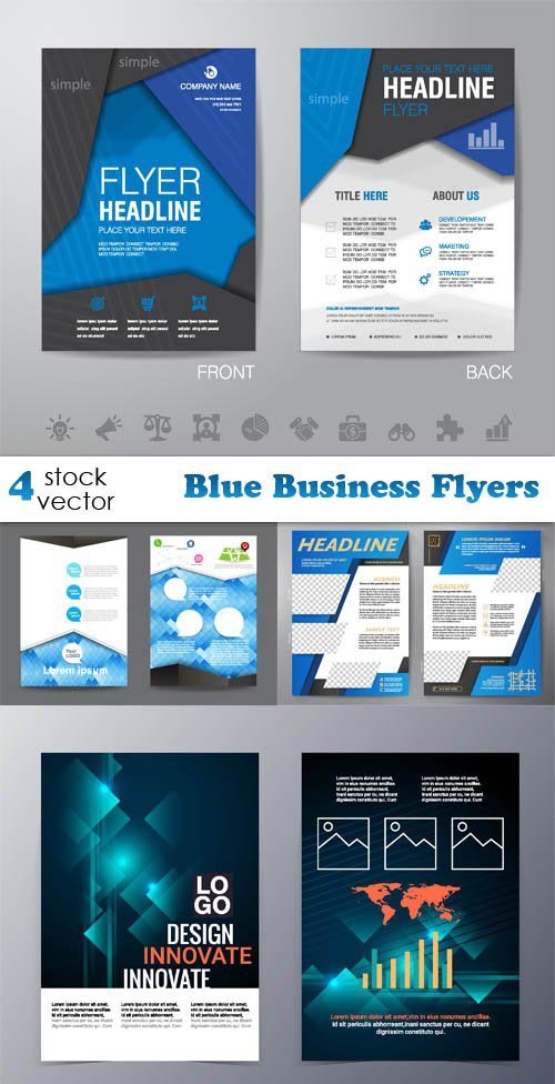 Vectors - Blue Business Flyers