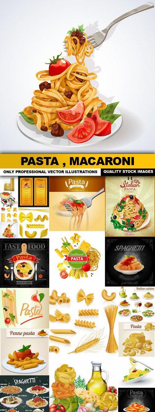 Pasta , Macaroni - 20 Vector
