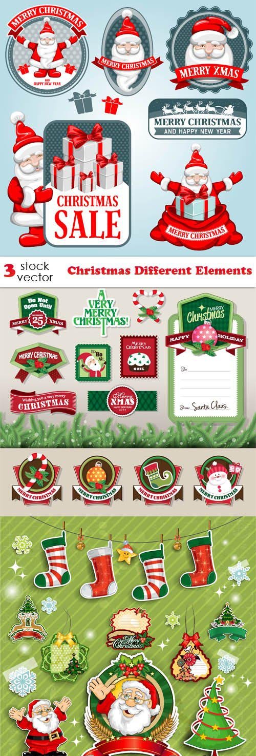 Vectors - Christmas Different Elements