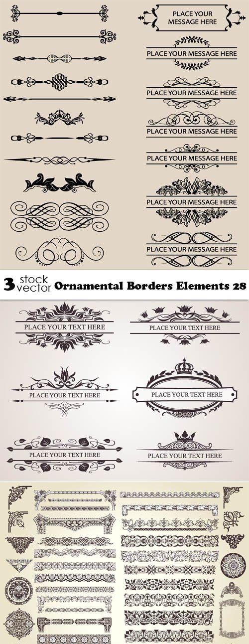 Vectors - Ornamental Borders Elements 28