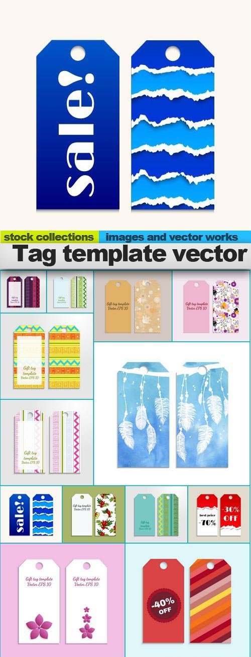 Tag template vector, 15 x EPS