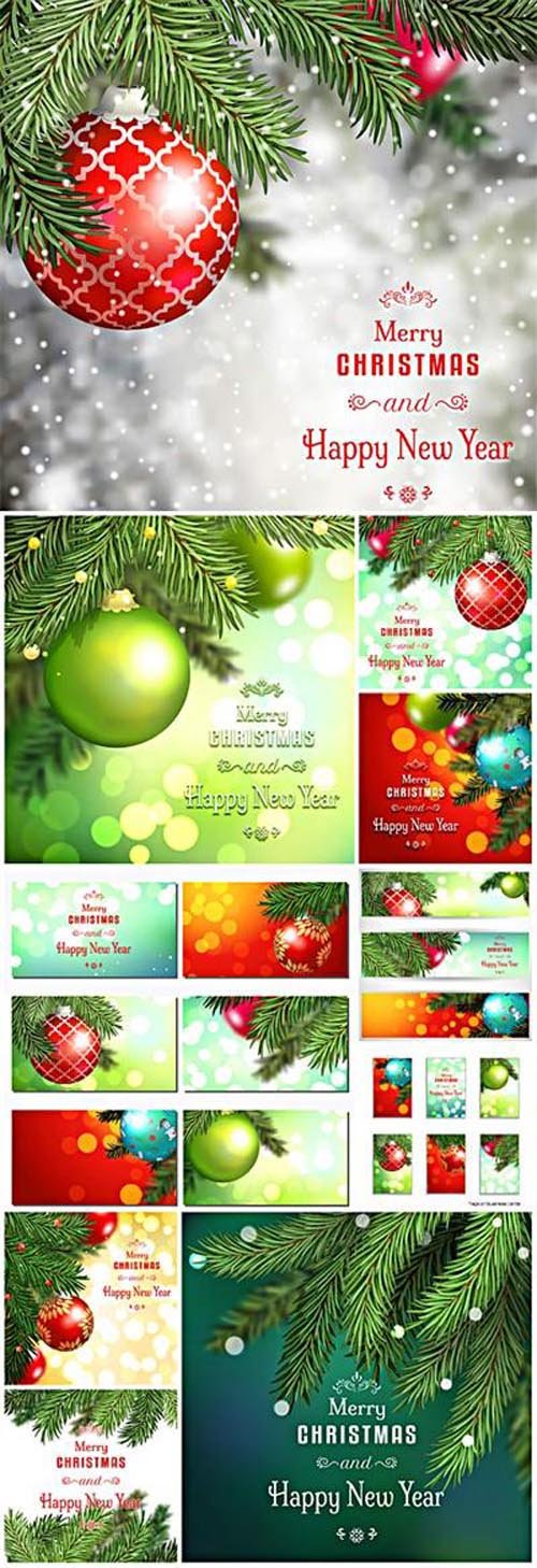 2016 Merry Christmas and Happy New Year vector background